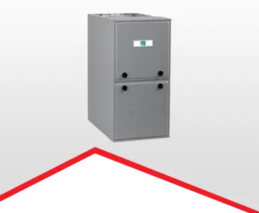 High-efficiency residential gas furnace unit for home heating.