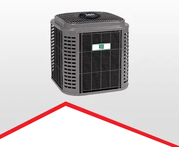 Residential heat pump condenser unit used for both heating and cooling.